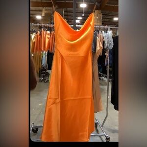 Double Zero Orange Slip Dress Prom
party